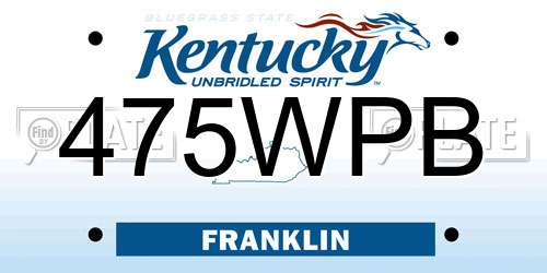 475WPB Kentucky License Plate