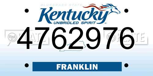 4762976 Kentucky License Plate