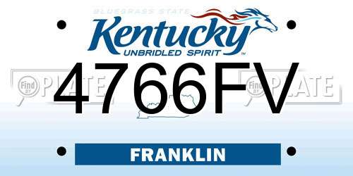 4766FV Kentucky License Plate