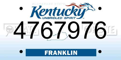 4767976 Kentucky License Plate