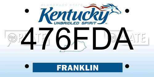 476FDA Kentucky License Plate