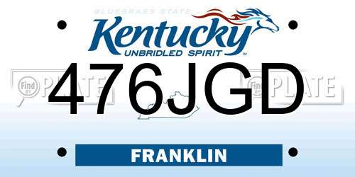476JGD Kentucky License Plate