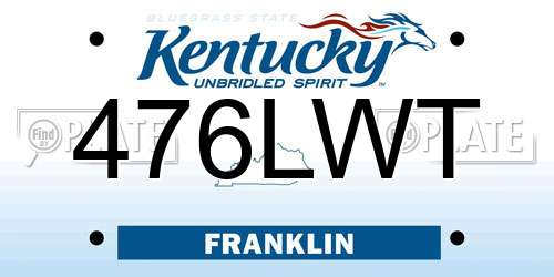 476LWT Kentucky License Plate