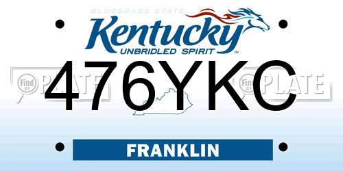 476YKC Kentucky License Plate