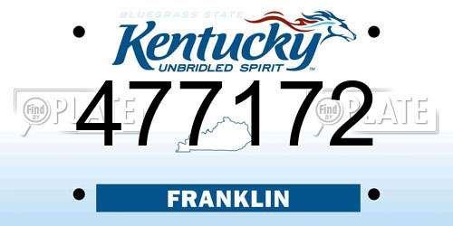 477172 Kentucky License Plate