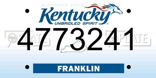 4773241 Kentucky License Plate