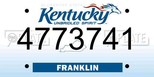 4773741 Kentucky License Plate