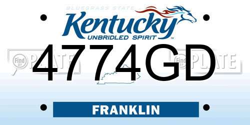 4774GD Kentucky License Plate