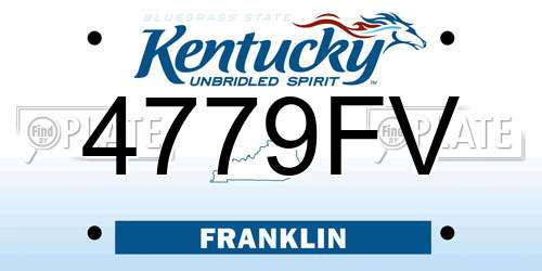 4779FV Kentucky License Plate