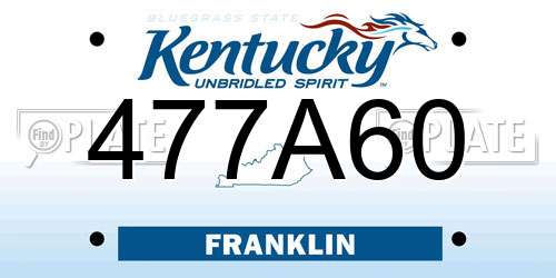 477A60 Kentucky License Plate