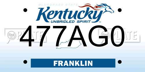 477AG0 Kentucky License Plate