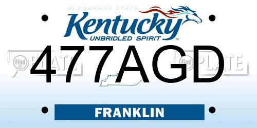 477AGD Kentucky License Plate