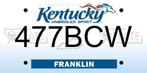 477BCW Kentucky License Plate