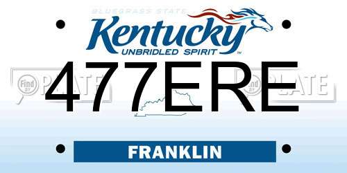 477ERE Kentucky License Plate