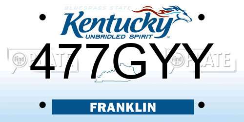 477GYY Kentucky License Plate