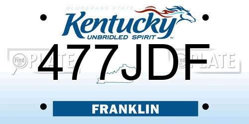 477JDF Kentucky License Plate