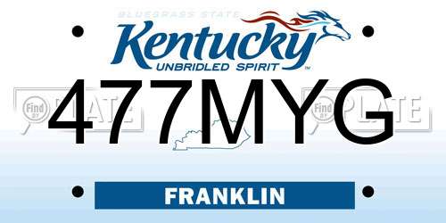 477MYG Kentucky License Plate