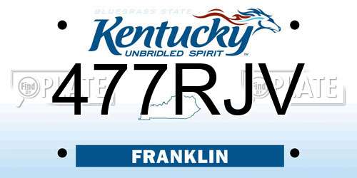 477RJV Kentucky License Plate