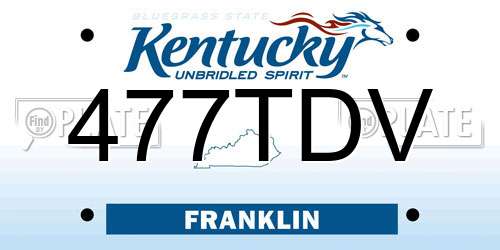 477TDV Kentucky License Plate