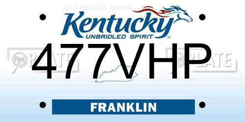 477VHP Kentucky License Plate