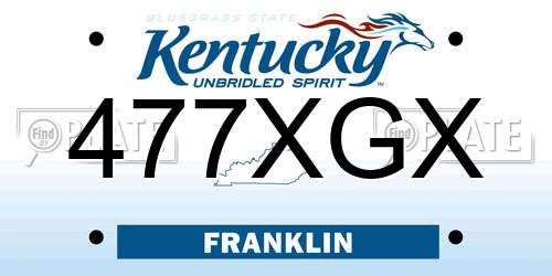477XGX Kentucky License Plate