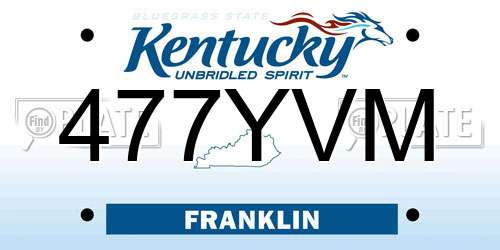 477YVM Kentucky License Plate
