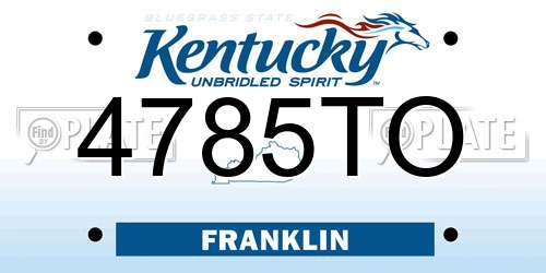 4785TO Kentucky License Plate