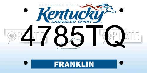 4785TQ Kentucky License Plate