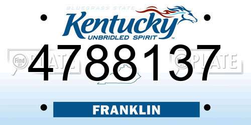 4788137 Kentucky License Plate