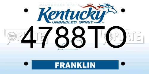 4788TO Kentucky License Plate