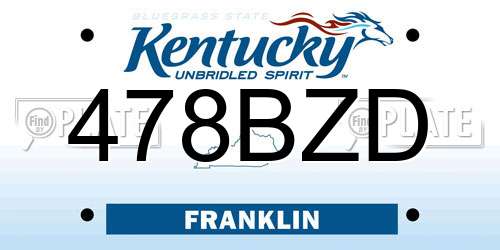 478BZD Kentucky License Plate