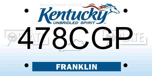 478CGP Kentucky License Plate