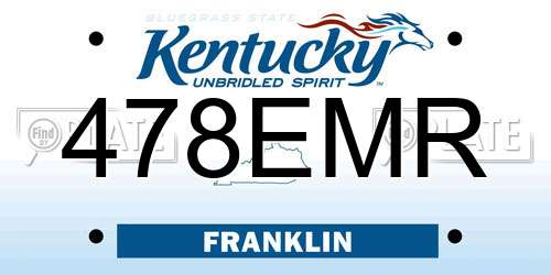 478EMR Kentucky License Plate