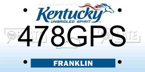 478GPS Kentucky License Plate