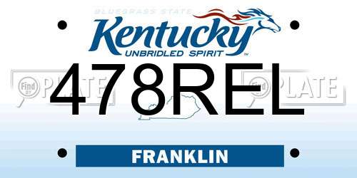 478REL Kentucky License Plate