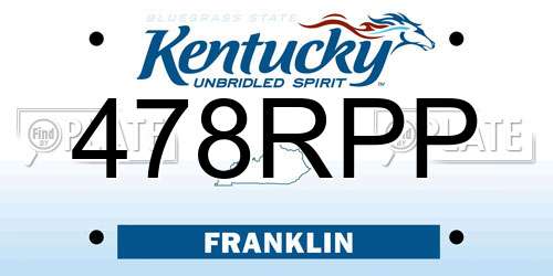 478RPP Kentucky License Plate
