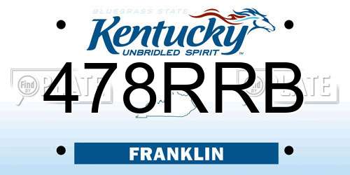 478RRB Kentucky License Plate