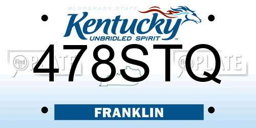 478STQ Kentucky License Plate