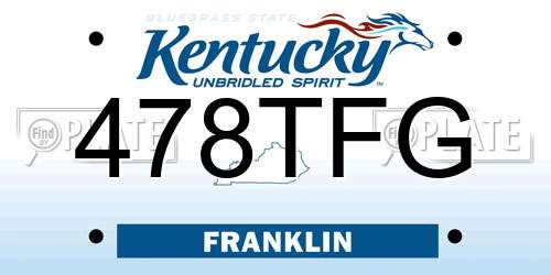 478TFG Kentucky License Plate