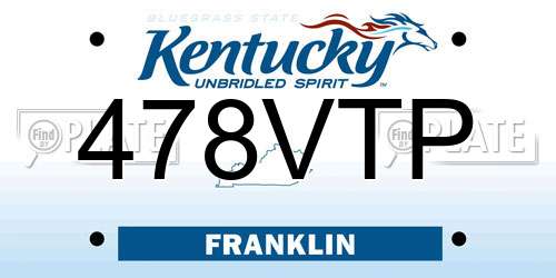 478VTP Kentucky License Plate