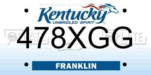 478XGG Kentucky License Plate