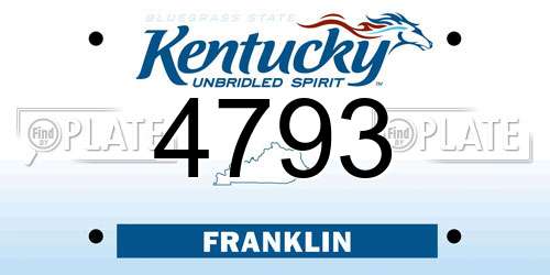 4793 Kentucky License Plate