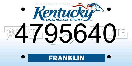 4795640 Kentucky License Plate