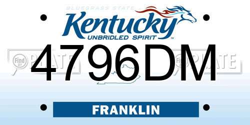 4796DM Kentucky License Plate