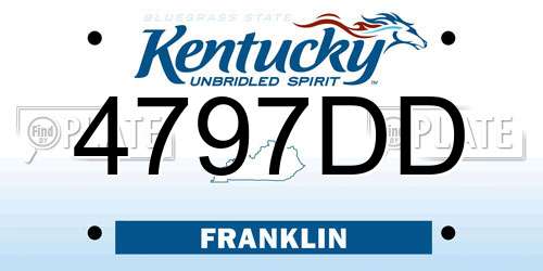 4797DD Kentucky License Plate