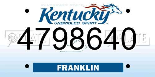 4798640 Kentucky License Plate