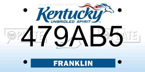 479AB5 Kentucky License Plate