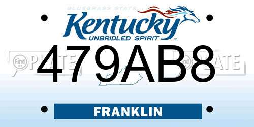 479AB8 Kentucky License Plate
