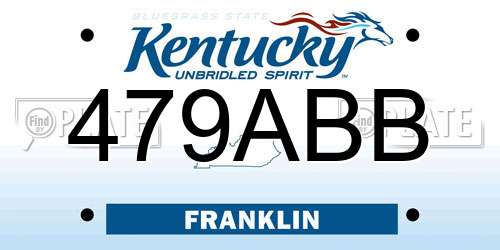 479ABB Kentucky License Plate