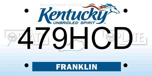 479HCD Kentucky License Plate